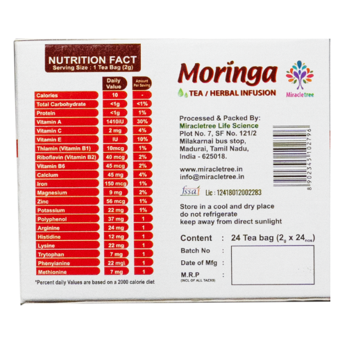 Moringa with Cinnamon Herbal Tea | 24 Tea Bags