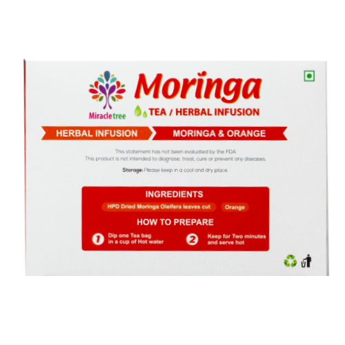 Moringa with Orange Herbal Tea | 24 Tea Bags