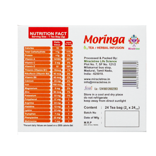 Moringa with Orange Herbal Tea | 24 Tea Bags