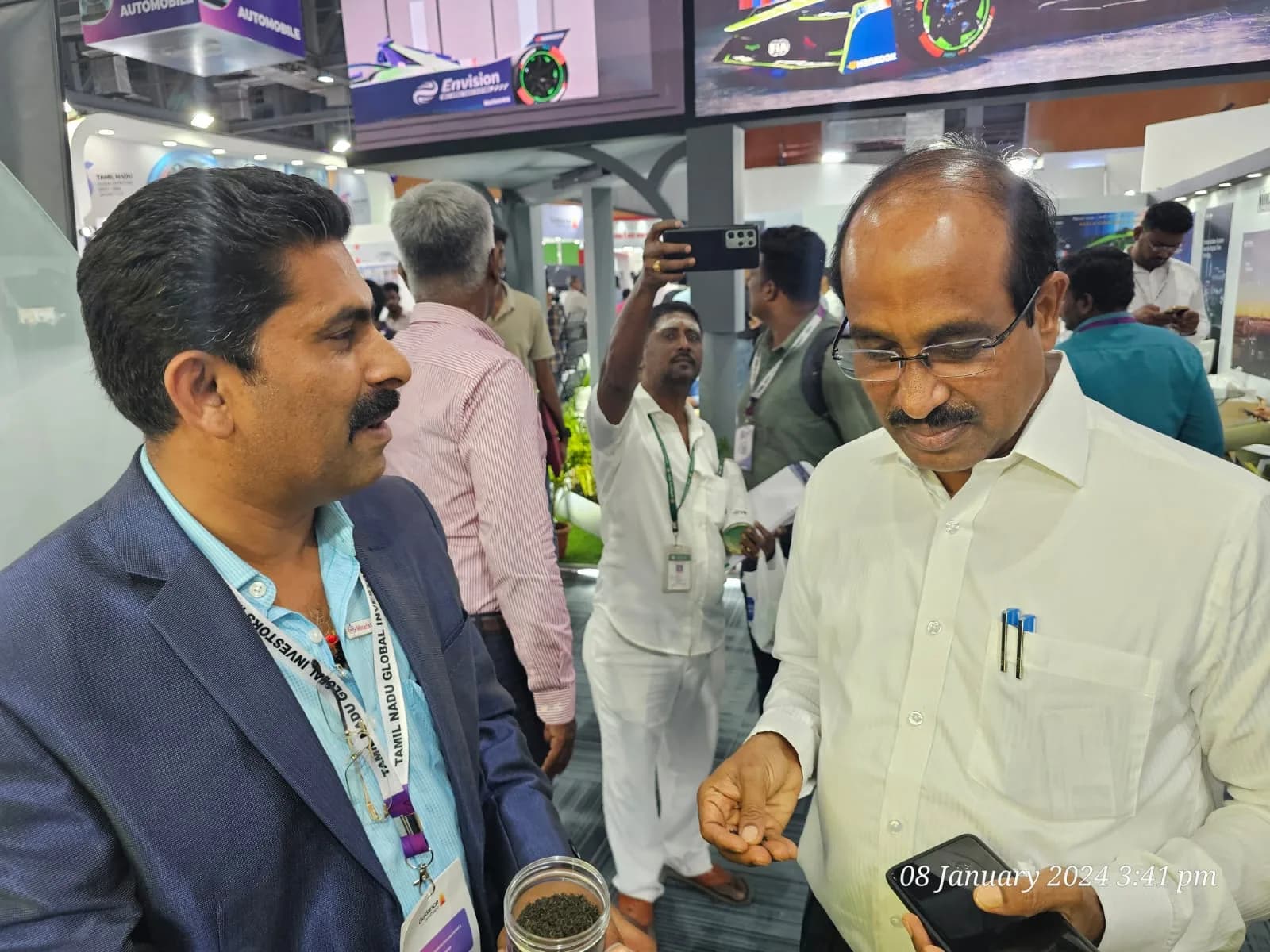 Product being shown at an exhibition stand