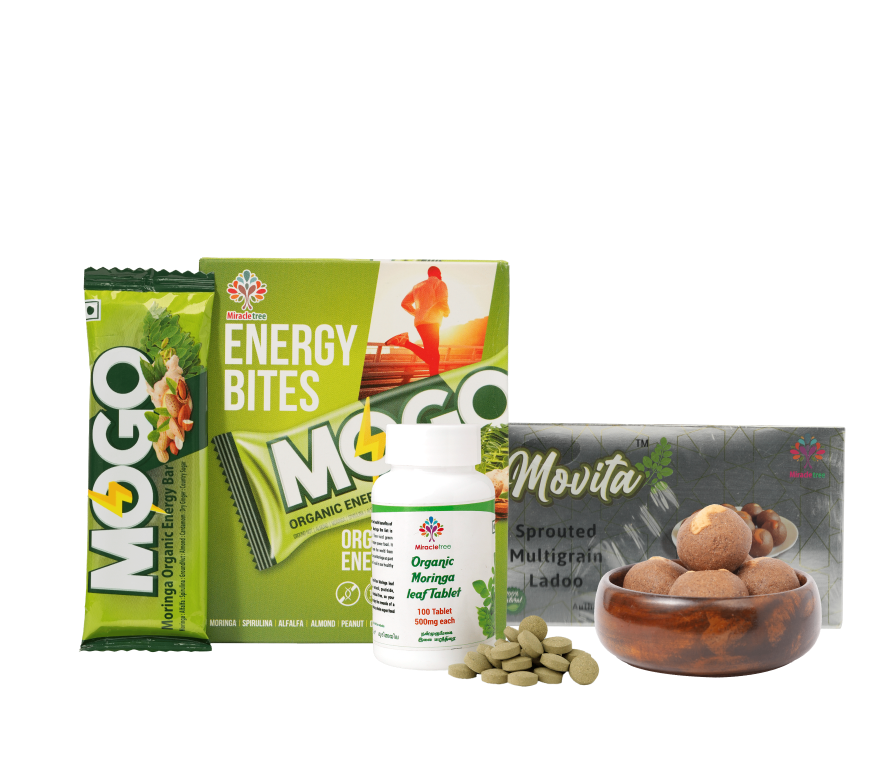 Mogo™ Moringa Energy Bar | Movita Multi-grain Laddus | Moringa Leaf Tablets