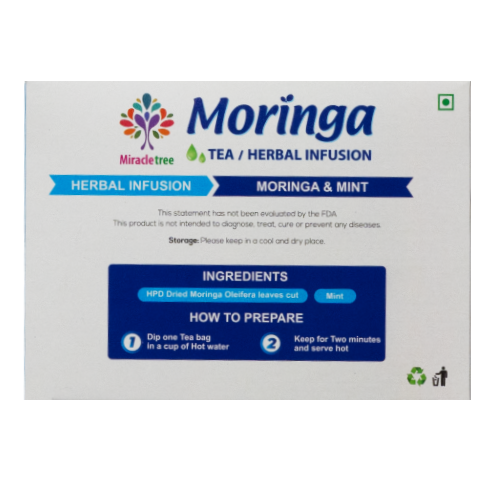 Moringa with Peppermint Herbal Tea | 24 Tea Bags