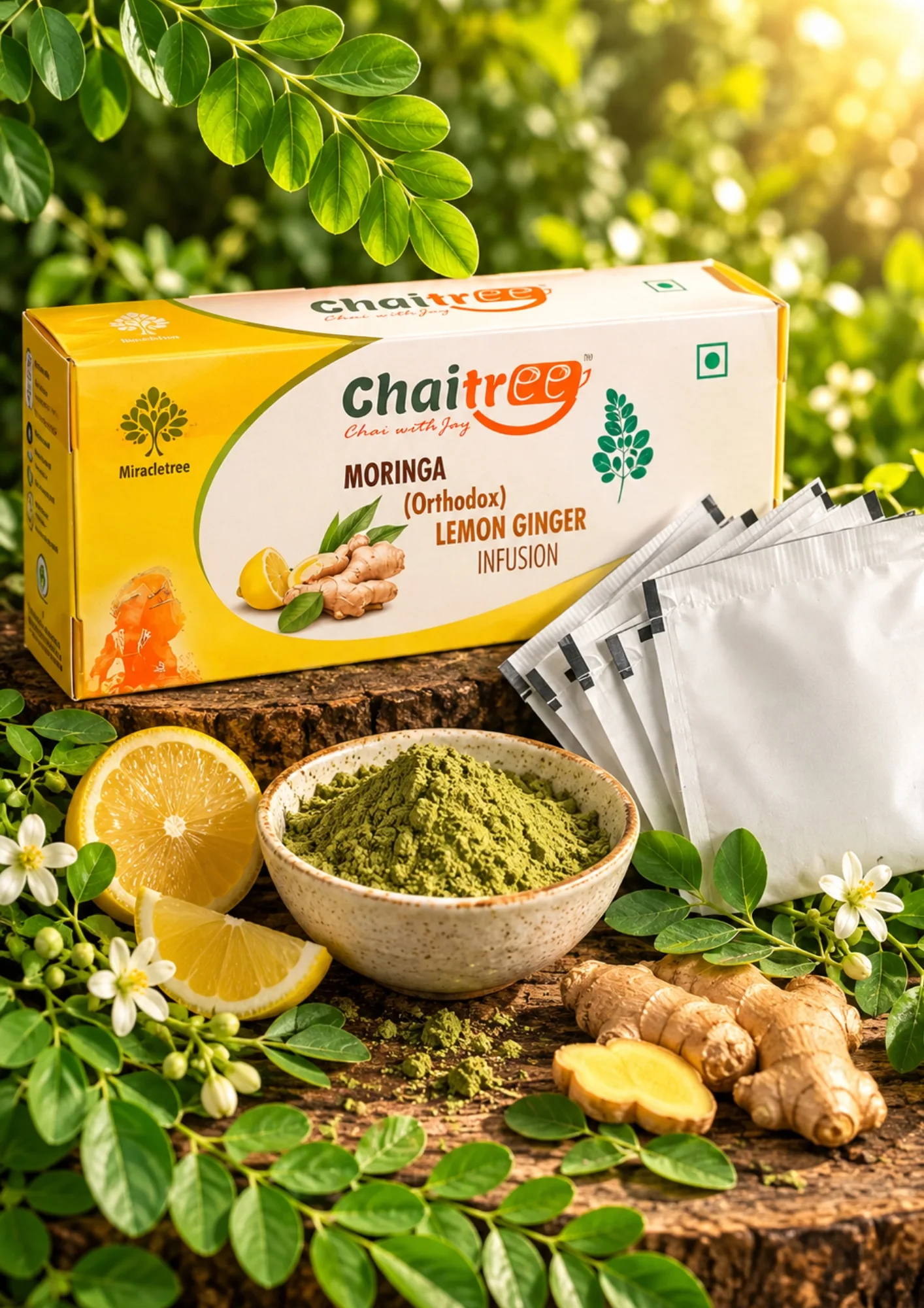 Moringa Rolled Ginger and Lemon Infused Tea